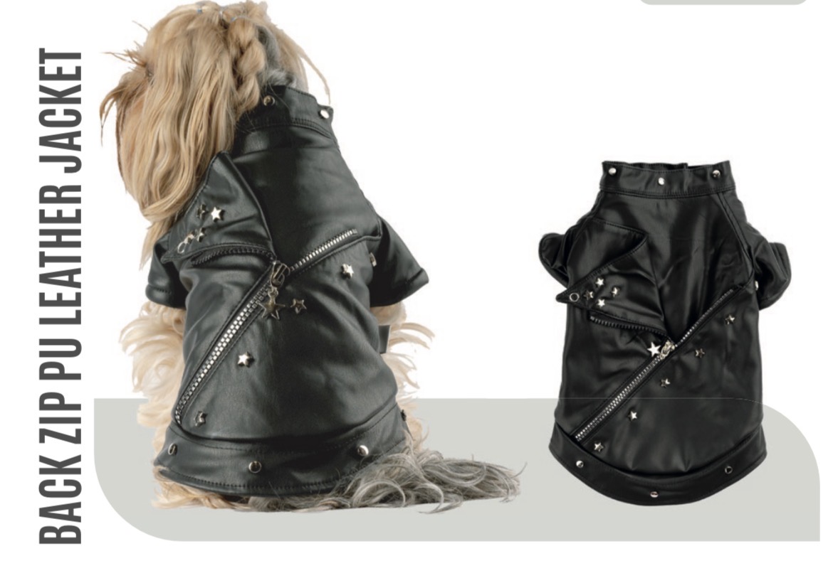 SIRT FERMUARLI DERİ CEKET SİYAH